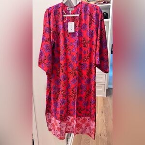 Jessica Simpson Red and Purple Floral Kimono